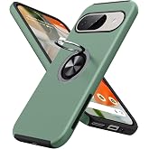 JAME for Google Pixel 9/9 Pro Case, Ring Stand Shockproof Slim Phone Case | Dual Layer Military Grade Heavy Duty Shockproof Cover, Metal Kickstand Holder, Slim Fit Case for Google 9/9 Pro, Alpine Green