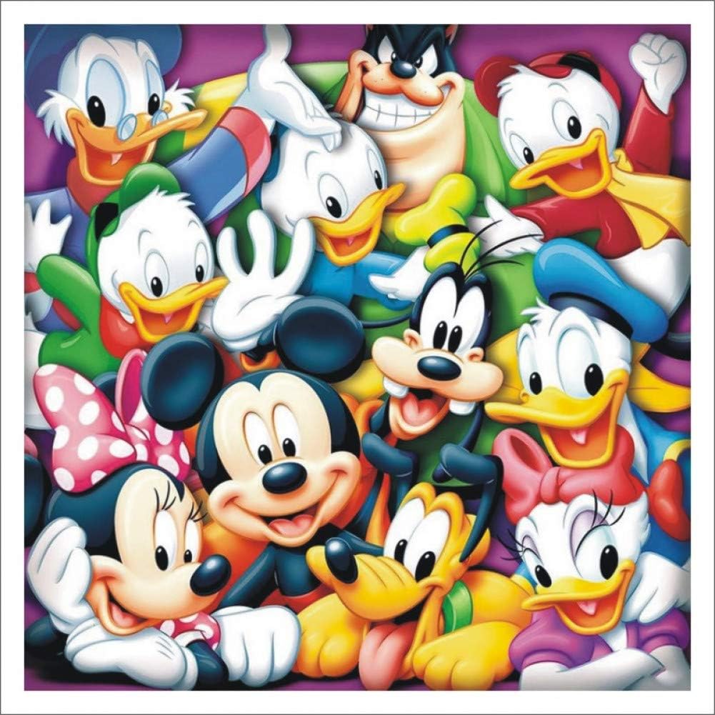 5D DIY cartoon Mickey Mouse Donald Duck y Dog Bruto pintura de