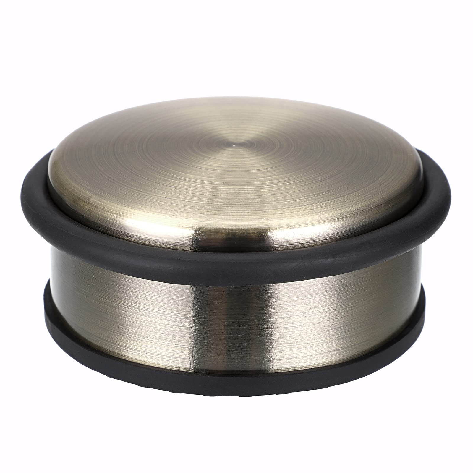 IGNPION 1Pc Stainless Steel Door Stop Heavy Duty Metal Floor Door Stopper Bumper with Rubber Buffer Ring- No Fixing Design(Bronze)