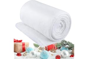 Tondiamo 1 Pack 5 ft x 10ft Christmas Snow Blanket Roll for Christmas Decorations Village Large Fake Artificial Snow Blanket Winter White Mat for Xmas Shop Store Supermarket Display Photo Prop Decor