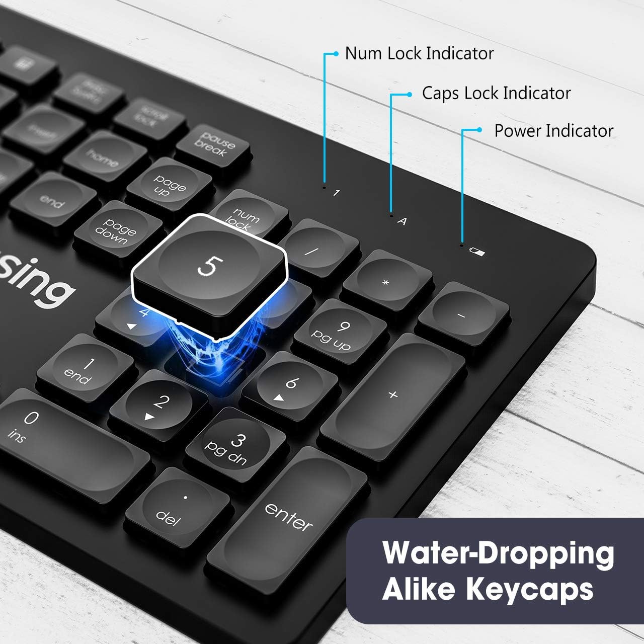 VicTsing Wireless Keyboard and Mouse [Whisper Quiet], 2.4GHz Wireless Keyboard Mouse Combo, Computer Keyboard and Wireless Mouse, USB Unifying Receiver, for PC Computer Laptop Windows iMac,Black: Computers & Accessories