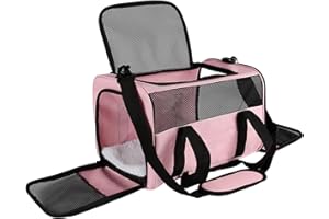 Yipincover Carriers Soft-Sided Pet Carrier Pink for Medium Large Cats Dogs Undertake 35Lbs,Ventilated Mesh Windows,Top Load Cat Carrier with Airline Approved(X-Large,Pink)