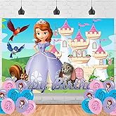 Sofia Princess Birthday Backdrop,Princess Poster for Cartoon Theme Party Decorations Birthday Supplies Background Studio Shoot Photo Props