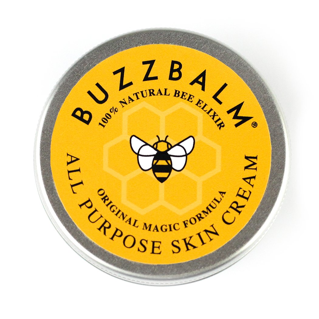 BuzzBalm Natural Dry Skin Moisturiser - Manuka Honey Cream Bee Propolis Beeswax with Unique Melixir® Simple Moisturiser for Very Dry Skin on Body Heels Elbows (50g)