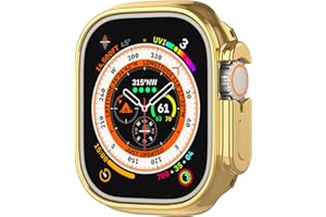 HANKN Case for Apple Watch Ultra 3 2 1 49mm Case, Plated Shiny Soft TPU Cover Iwatch Bumper [No Front Screen Protector] (Gold, 49mm)