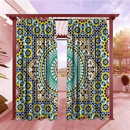 Amazon Com Wide Rod Pocket Curtain Moroccan Decor Collection