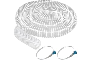 QUCSHIP PVC Dust Collection Hose 3" x 10', Flexible Dust Collector Hose, Puncture Resistant Carbon Steel Wire Coil for Workshops, Woodworking, Industrial Vacuums