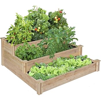 amazon.com: greenes fence rc4t3 tiered cedar raised garden