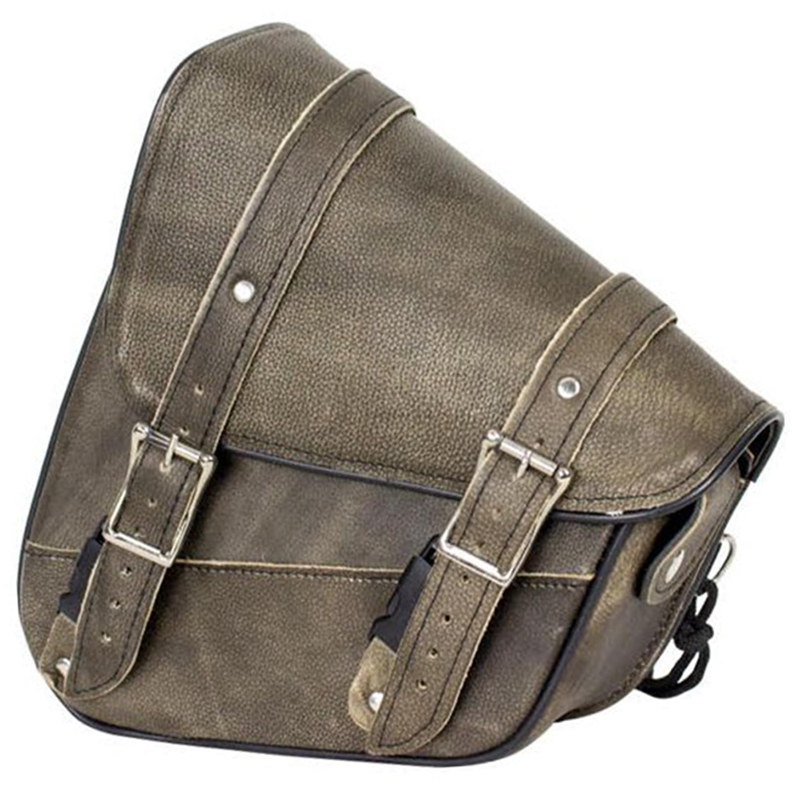 Photo 1 of Motorcycle Swingarm Bag with Brown Leather, Swing Arm Bag Motorcycle Saddlebag Left Side Tool Bag Fit for Softail/Triangulated Swingarm Models Dyna Low Rider Fat Bob