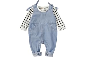 Saeaby Toddler Infant Baby Clothes Girls Jeans Jumpsuit Romper Denim Overalls Jeans Baby Girls Clothes Outfits