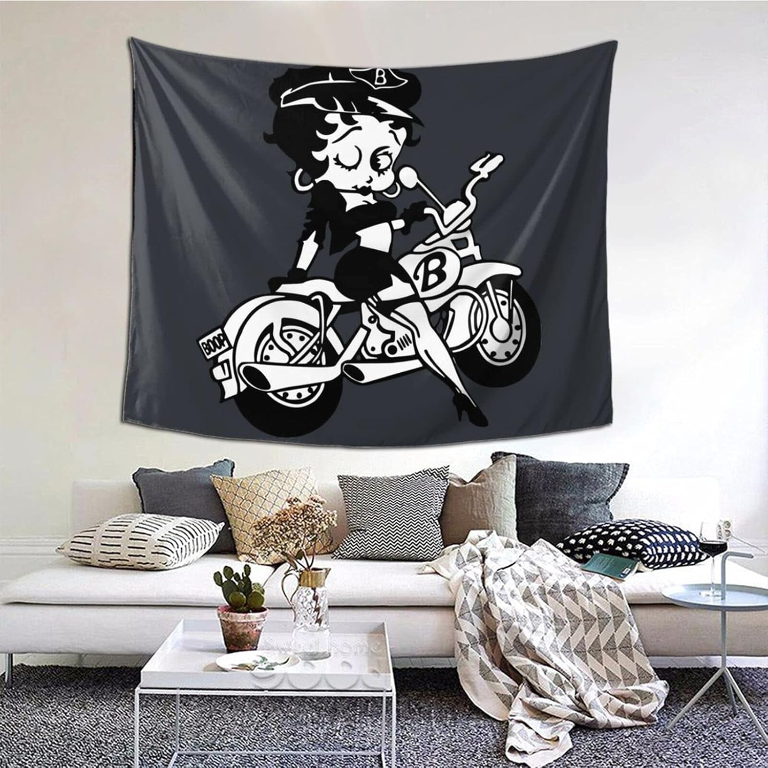 Amazon Co Jp タペストリー ベティチャン 4 おしゃれな壁掛け インテリア ファブリック装飾用品 モダンなアート 多機能 模様替え 部屋 窓カーテン 個性ギフト 新居祝い 150cm 130cm ホーム キッチン