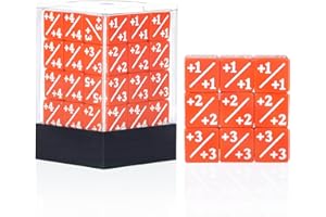 HANDAN 36 Pieces Magic The Gathering MTG Counter Dice +1 Through +6 Life Counter Tokens D6 Solid Dice for MTG, TCG, Cards Gaming Accessories with Portable Plastic Box(Orange)