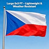 SHATCHI Czech Republic Flag 5ft x 3ft Polyester with Brass Eyelets view 2