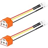 2 PCS H4 HB2 9003 Headlight Socket Wire Connector | 16AWG Ceramic Headlight Connector, Wiring Harness Plug Compatible with Car Truck Boat Marine Headlights Fog Light