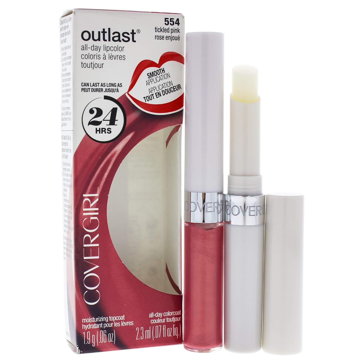 COVERGIRL Outlast All-Day Moisturizing Lip Color Tickled Pink 554, .13 oz (packaging may vary)