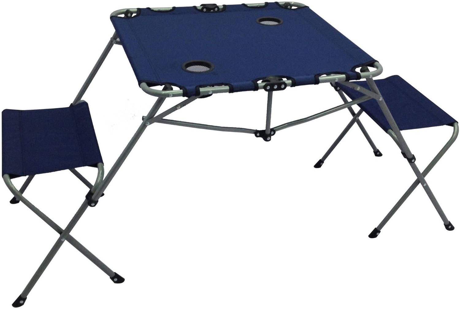 Amazon Com Ozark Trail 2 In 1 Table Set Includes Two Seats And Two Cup Holders Great For Picnic Or Camping Blue Sw16021blu Kitchen Dining