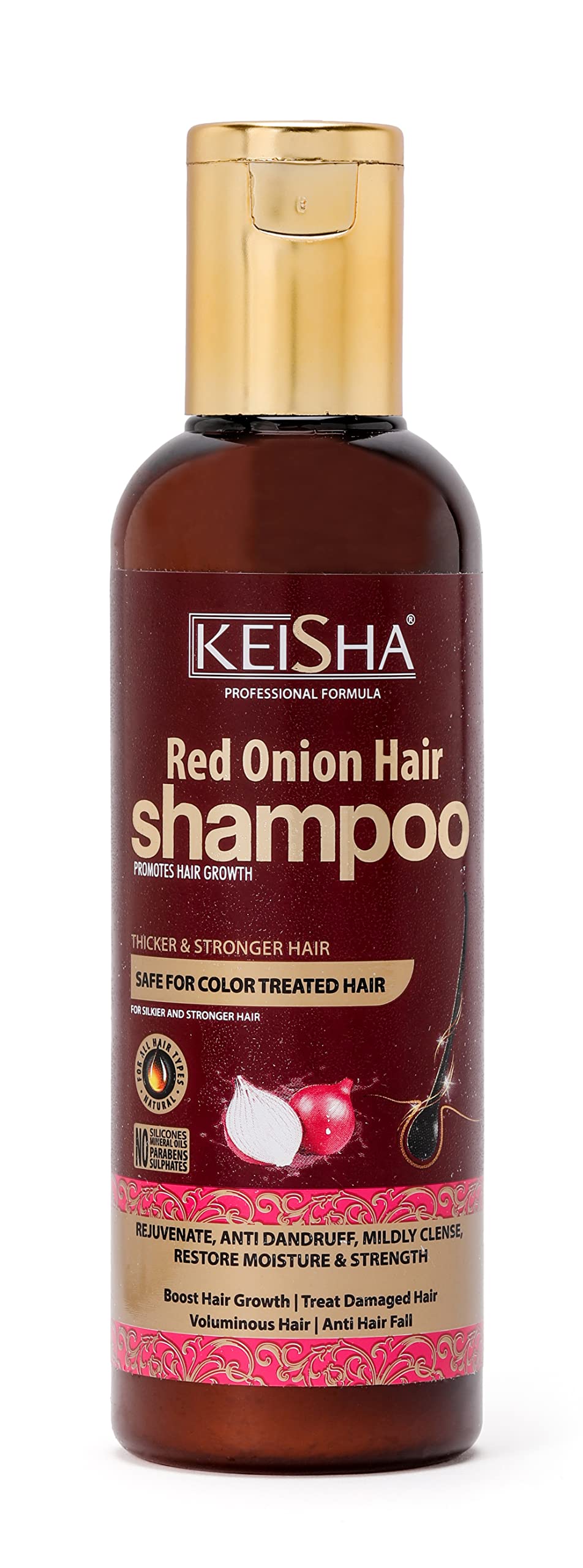 Keisha Red Onion Hair Shampoo 200ml for thicker and stronger hair sulphate free