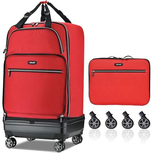 Verage Expandable Foldable Luggage Bag Collapsible Suitcases Rolling Travel  Duffel Bag Lightweight Larger Suit Case with Detachable Spinner
