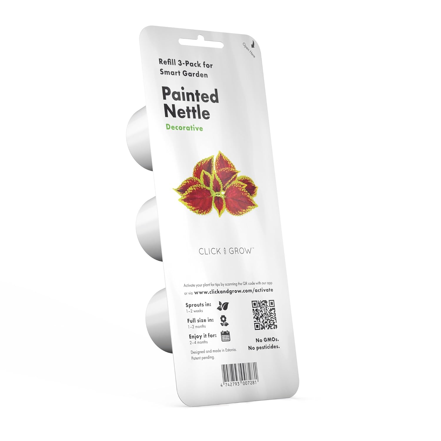 3 Pack Click And Grow Smart Garden Painted Nettle Plant Pods