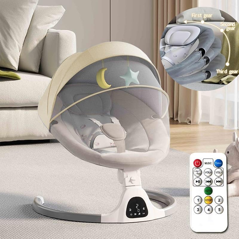 HoldOneLight Adjustable Height Electric Baby Swing Rocker with Bluetooth
