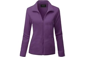 DOUBLJU Soft Polar Fleece Jacket Full Zip Long Sleeve with Side Pocket Casual Basic Lightweight Coat for Women with Plus Size