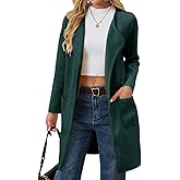 Alaster Queen Women's Open Front Fall Cardigan Long Sweater Knit Winter Coatigan Jacket Cardigan Coats with Pockets