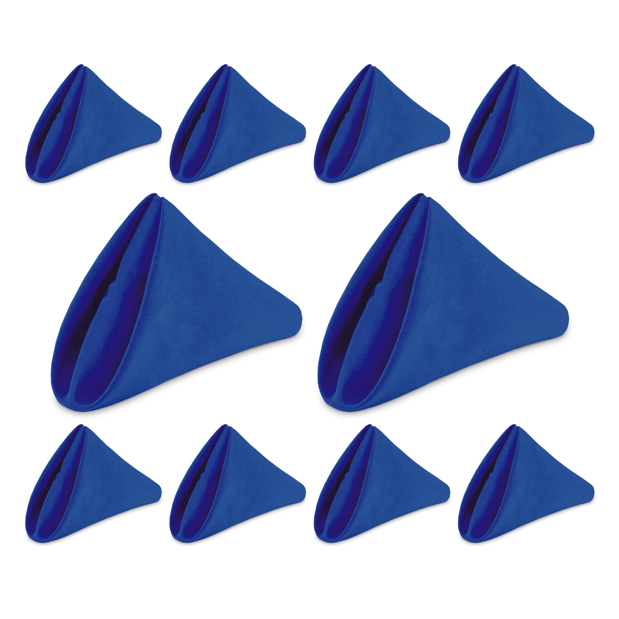 Weddecor 20 Inch Royal Blue Cotton Polyester Table Napkin for Home, Hotel, Dinning, Wedding, Banquet, Party, Events, Hemmed Edges Lightweight & Machine Washable, 10pcs