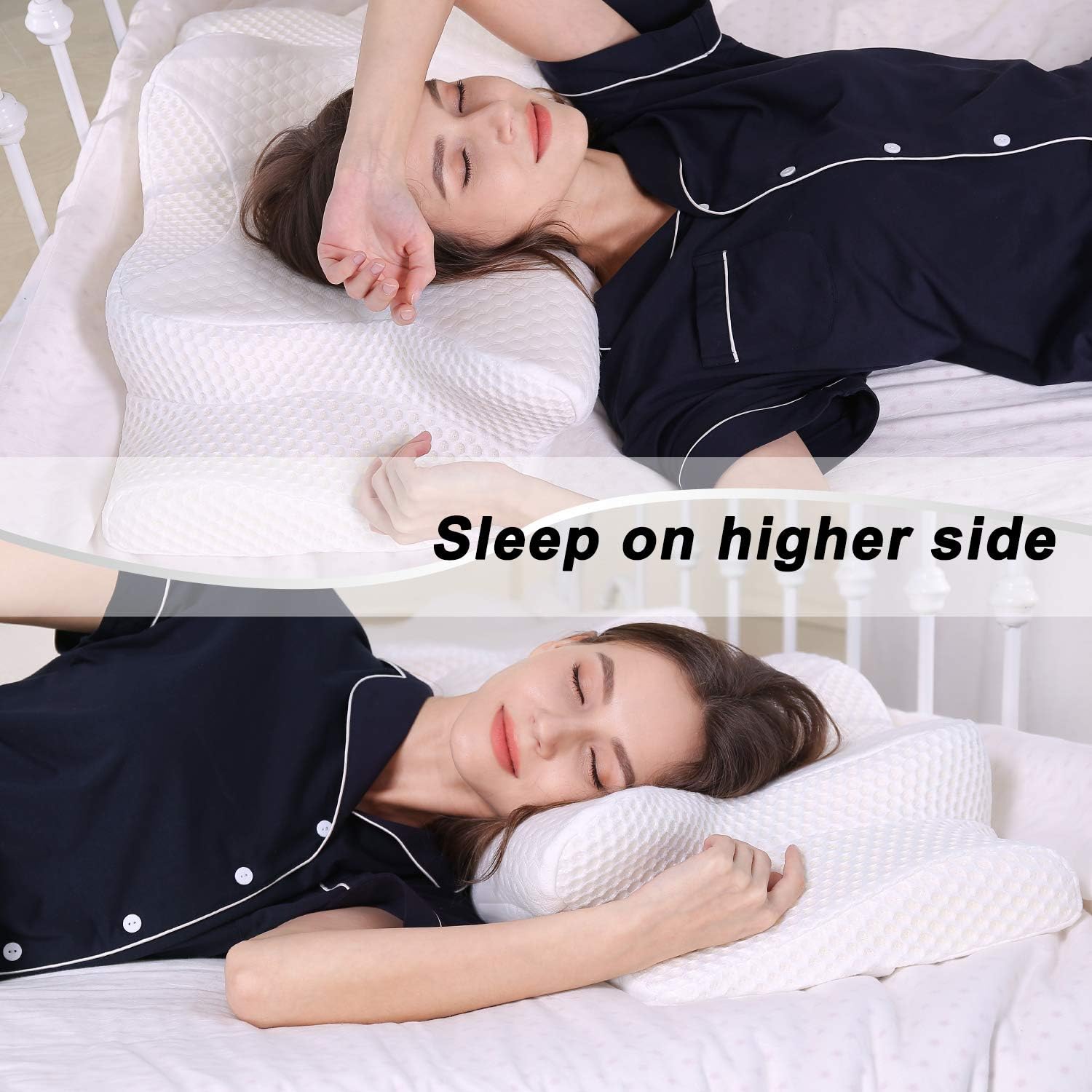 Cervical Pillow Contour Pillow for Neck and Shoulder Pain, Coisum Orthopedic Memory Foam Pillow Ergonomic Bed Pillow for Side Sleepers Back Sleepers, Neck Support Pillow with Hypoallergenic Pillowcase: Home & Kitchen