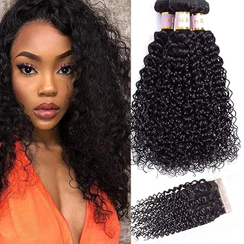 Amazon Com Brazilian Kinky Curly Virgin Hair 3 Bundles With Free