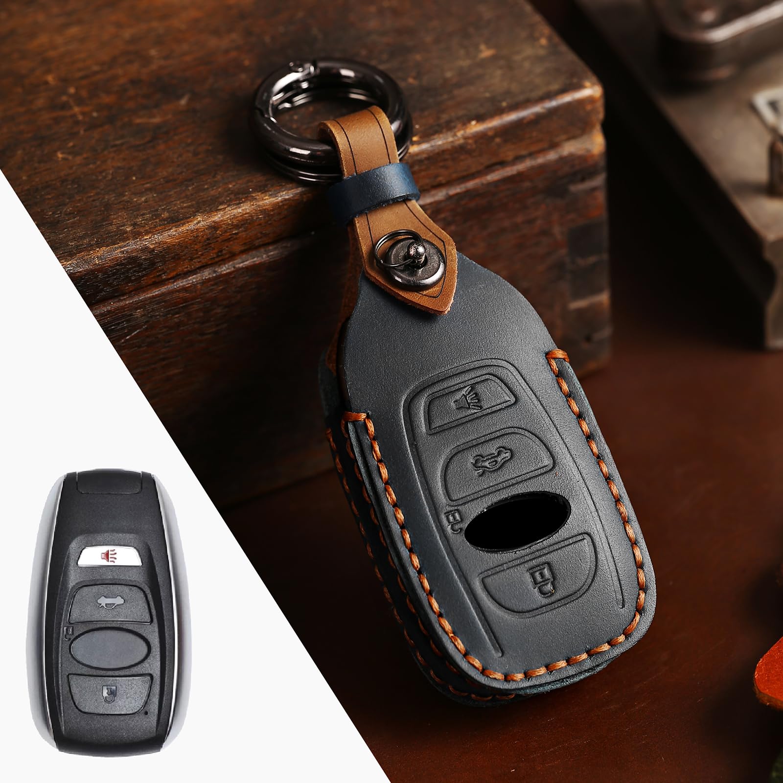 Aazon.co: OLLEN Genuine Leather Key Fob Cover, Fit For BW 2023 2024