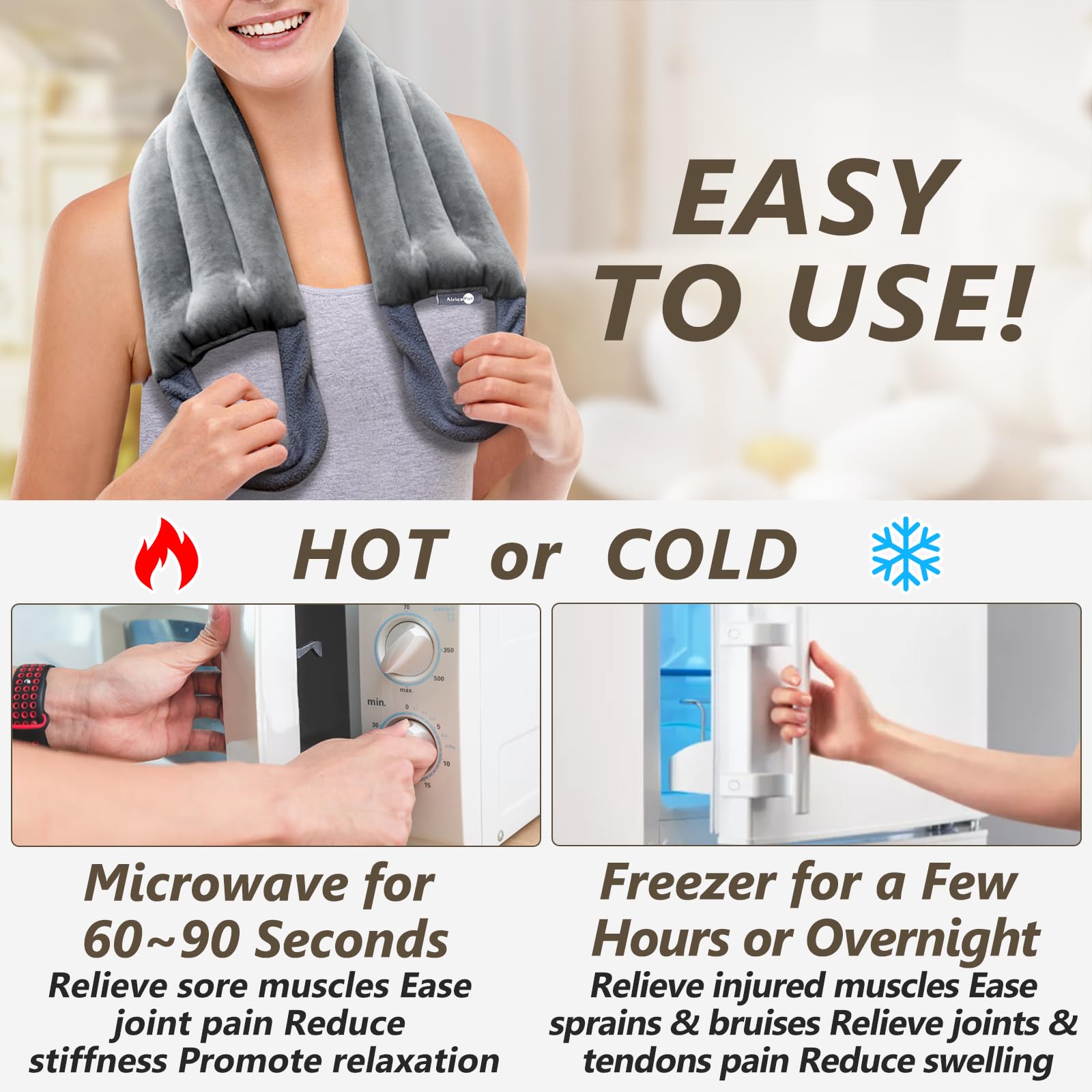 AiricePac Microwave Heating pad for Neck and Shoulders Back 33 * 5