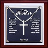 TEN MIRO S925 Sterling Silver Cross Necklace for Men Solid Sterling Silver Cross Pendant Necklace for Men Mens Cross Necklace Jewelry Gifts with Box & Card Birthday Anniversary Christmas Father's Day