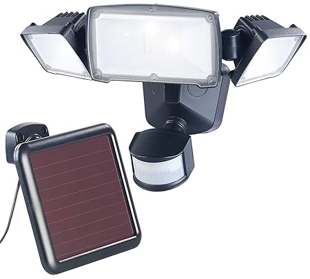 Luminea Solar LED Strahler: 3-Fach-Solar-LED-Fluter für außen, PIR-Sensor, 32 W, 1.500 Lumen, IP44 (Lampe mit Bewegungsmelder