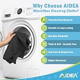 AIDEA Microfibre Cleaning Cloths Pack 24 30 x 30 cm Black view 5