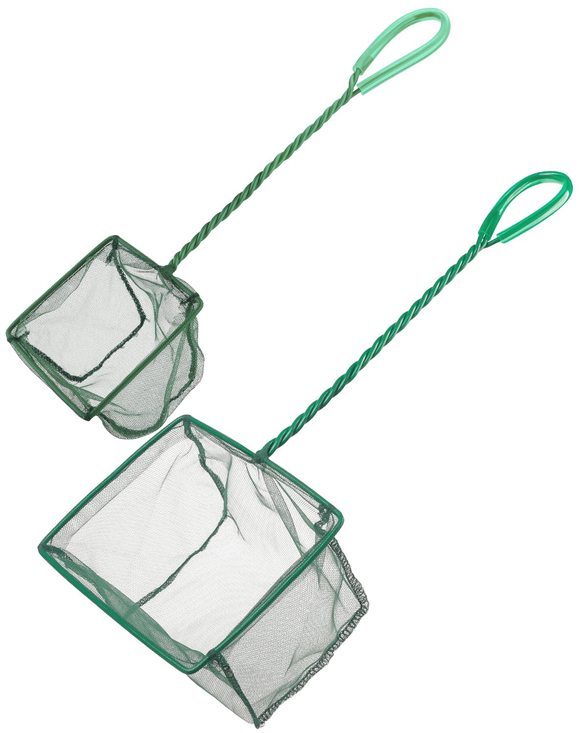 Uniclife Aquarium Fish Net Set Fish Catch Nets with Plastic Handle, 15 cm and 10 cm Pack