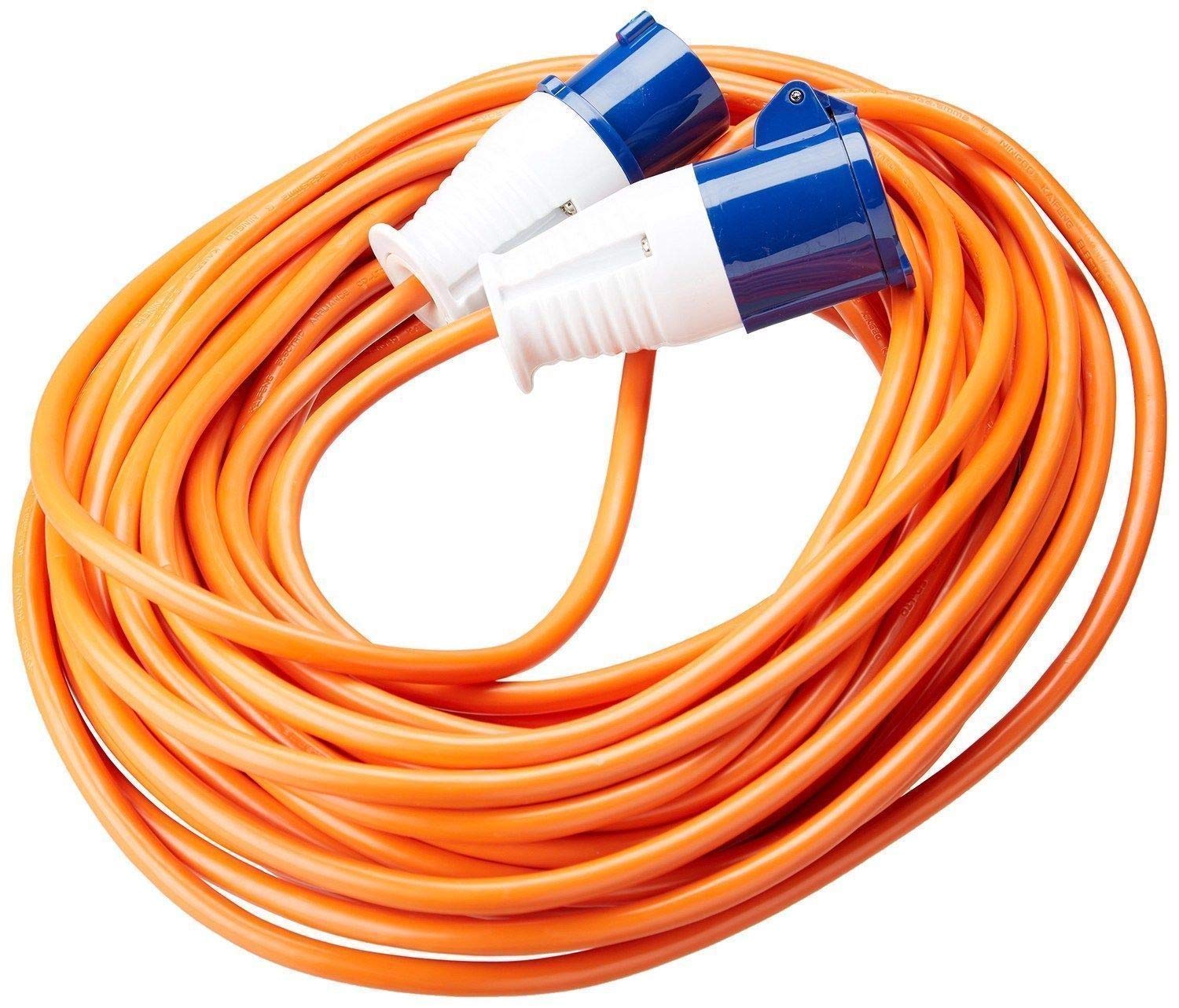 MSA Caravan Hook Up Cable 10m Electric Camping Accessories Extension Cable Orange High Vis