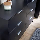 Home Source 6-Drawer Chest Black MDF Bedroom Storage Cabinet 120cm view 5