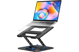 MCHOSE Laptop Stand for Desk, Ergonomic Laptop Riser with 360° Rotating Base, Foldable Notebook Computer Holder Stand Compatible with MacBook Air Pro, Dell XPS, More 10-17" Laptops, Black
