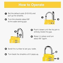Puroma 2 Pack Combination Lock for Locker 4 Digit