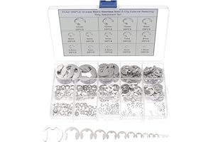 HVAZI 350PCS Stainless Steel E-Clip External Retaining Ring Assortment Set
