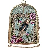Mary Frances Pretty Parrot Beaded Handbag – Bird Embellished Crossbody Evening Shoulder Bag for Travel, Weddings, Parties – Multicolor