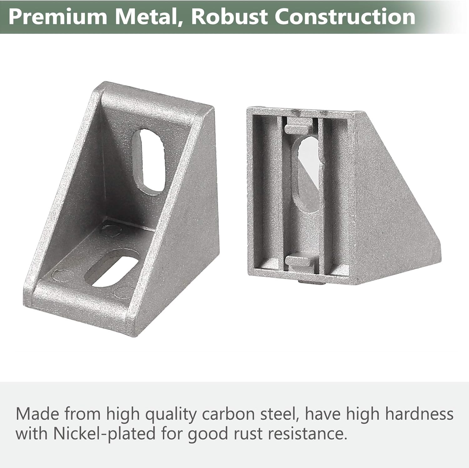 EYPINS 10 Pcs 4040 Aluminum Angle Mounting Brackets, 90 Degree Corner Connector 4040 Extrusion Profile L-shape Angle Joint Brace Brackets with 8mm Slots, Fastener with M8 Hexagon Screws and T-Nuts - Image 4