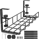 REFLYING Under Desk Cable Management Tray No-Drill Metal Wire Cable Basket view 1