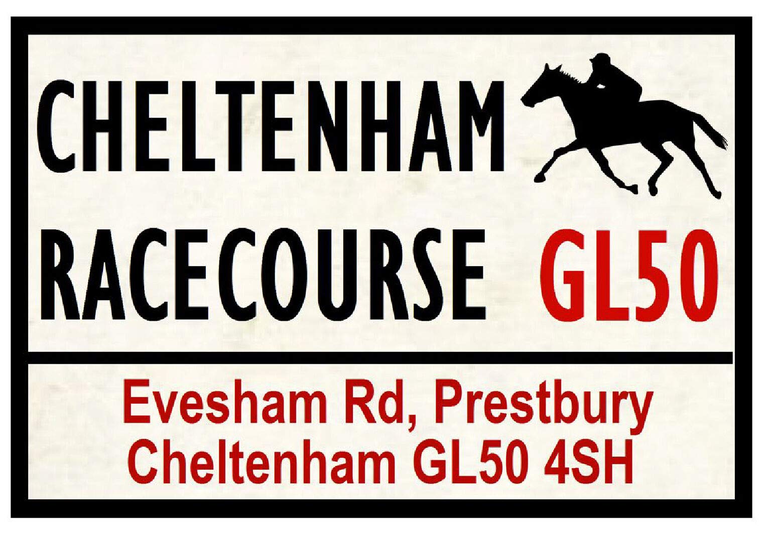 TNND Horse Racing Road Signs (Cheltenham) Metal Sign 8x12 inches