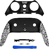 eXtremeRate Top Bottom Decorative Trim Shell Compatible with p s 5 Edge Controller DIY Replacement Front Back Clip Shell, Custom Textured White Plates Cover Compatible with p s 5 Edge Controller