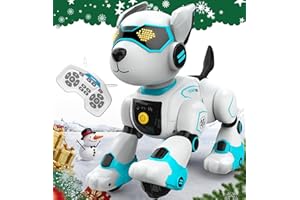 ANYSUN Robot Dog Toy for Kids, Programmable Remote Control Robot Puppy with Voice & Touch Sensors, Dancing & Singing, Animal Sound Imitation, Smart Stunt Robot Pet, Interactive Robotic Dog for Kids (Blue)