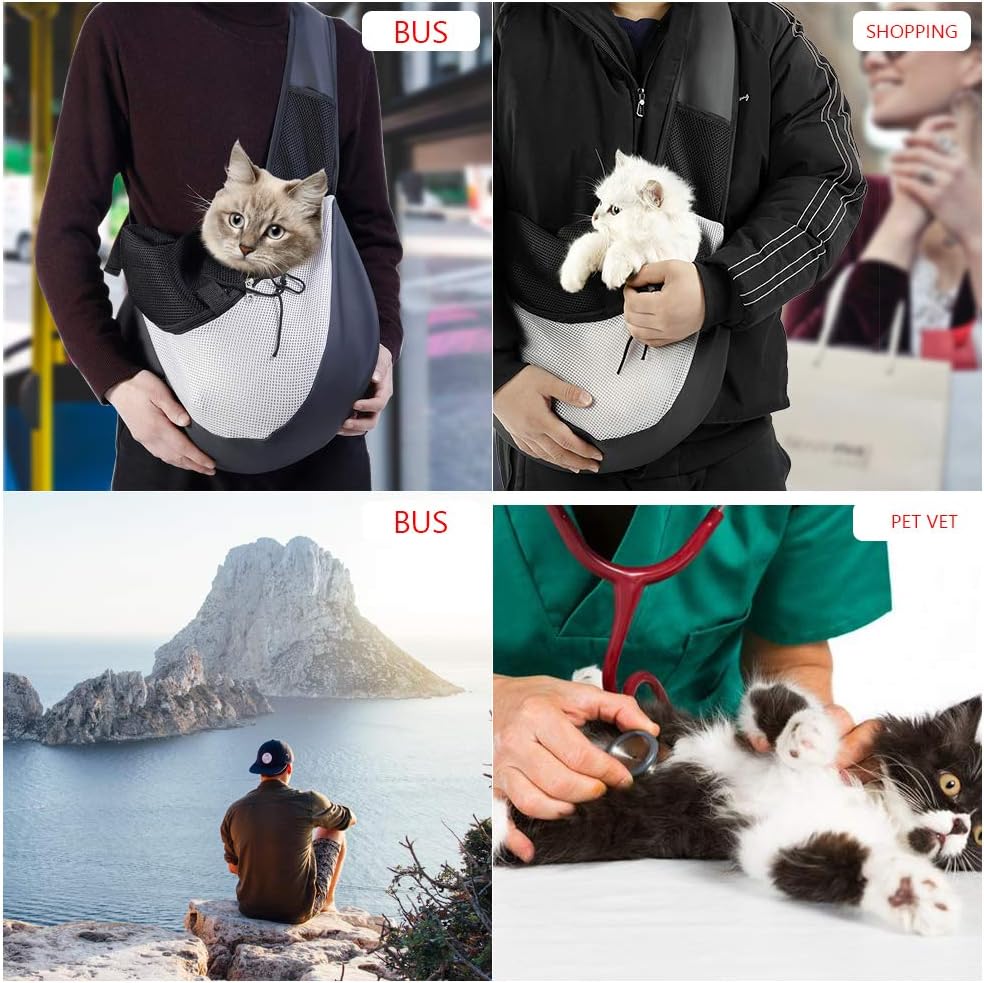 Zero Zoo Pet Dog Carrier Slings Breathable Mesh Travelling Pet Hands, Zipper Anti-Pinch Hair Design, Adjustable Padded Strap Tote Dog and Cat Carrier Bag : Pet Supplies