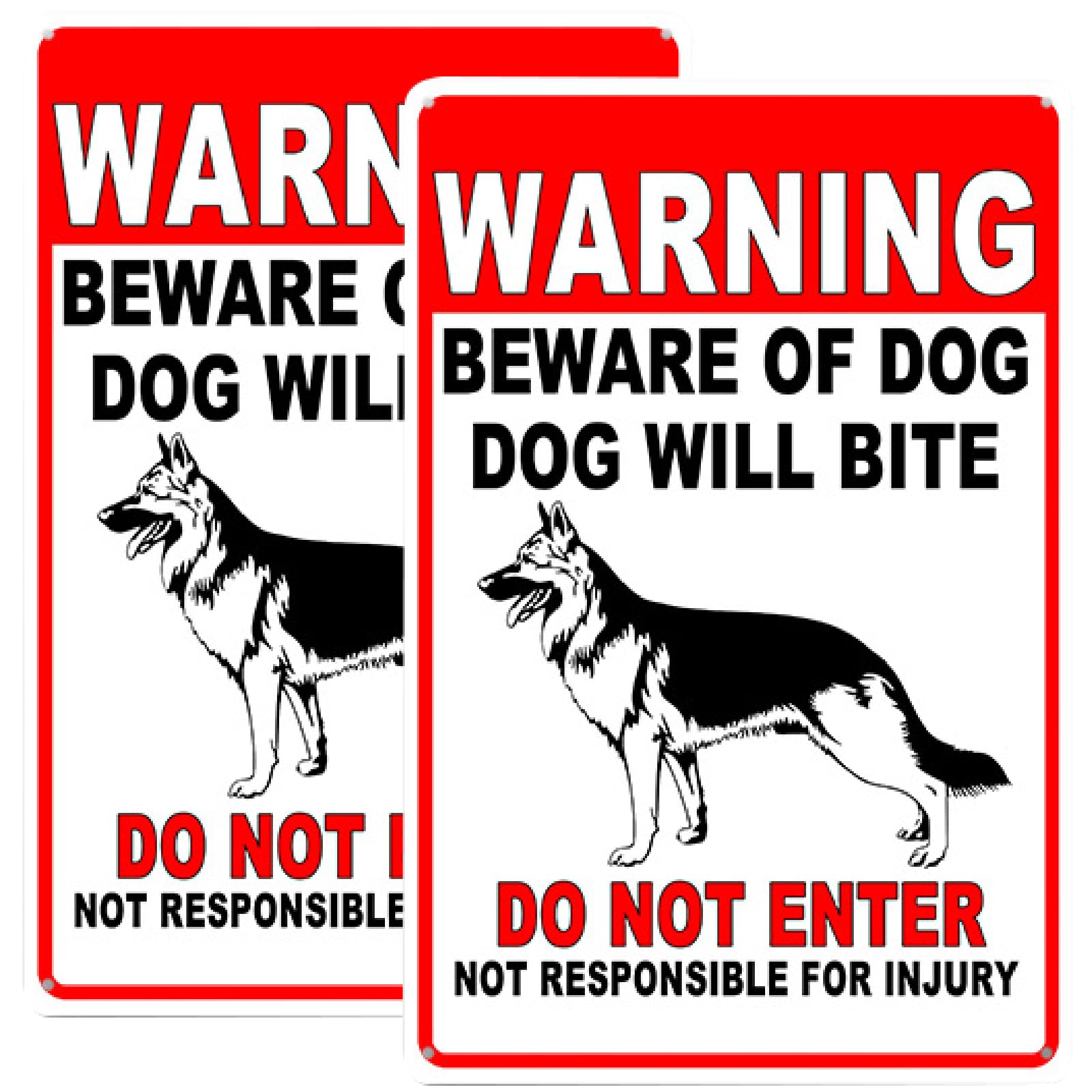 Beware of Dog Signs, 2 PCS, 7.87" x 11.81", Rust-Weatherproof, Outdoor Gate and Fence
