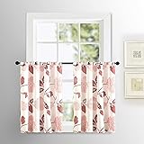 MRTREES Kitchen Sheer Curtains Linen Textured Tier
