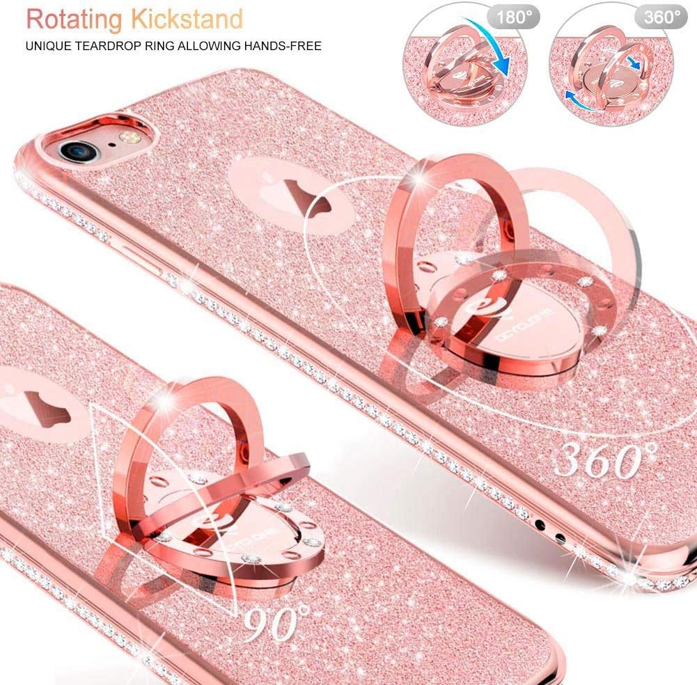 iPhone 6s Plus Case for Girls Glitter Cute Girly Case with Stand - Image 3